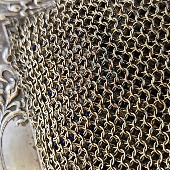 Antique 1900 Early metal mesh, Victorian, velvet embroidery, Art Deco - Picture 5 of 9